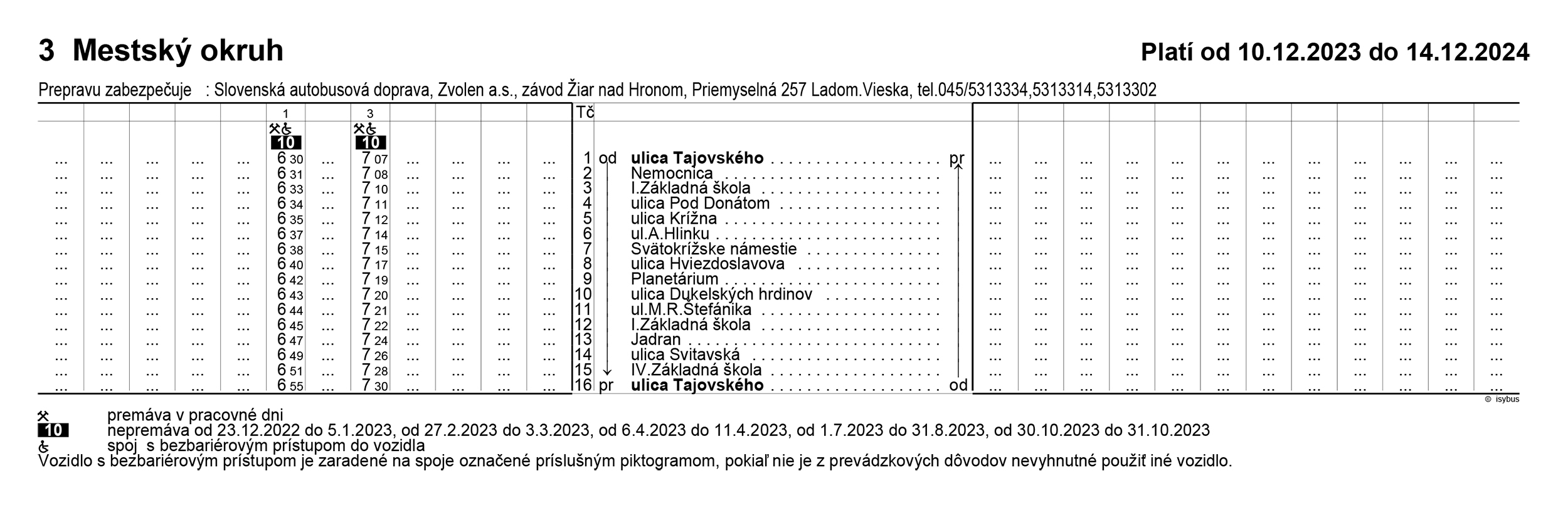 Nový cestovný poriadok MHD platný od 13. decembra