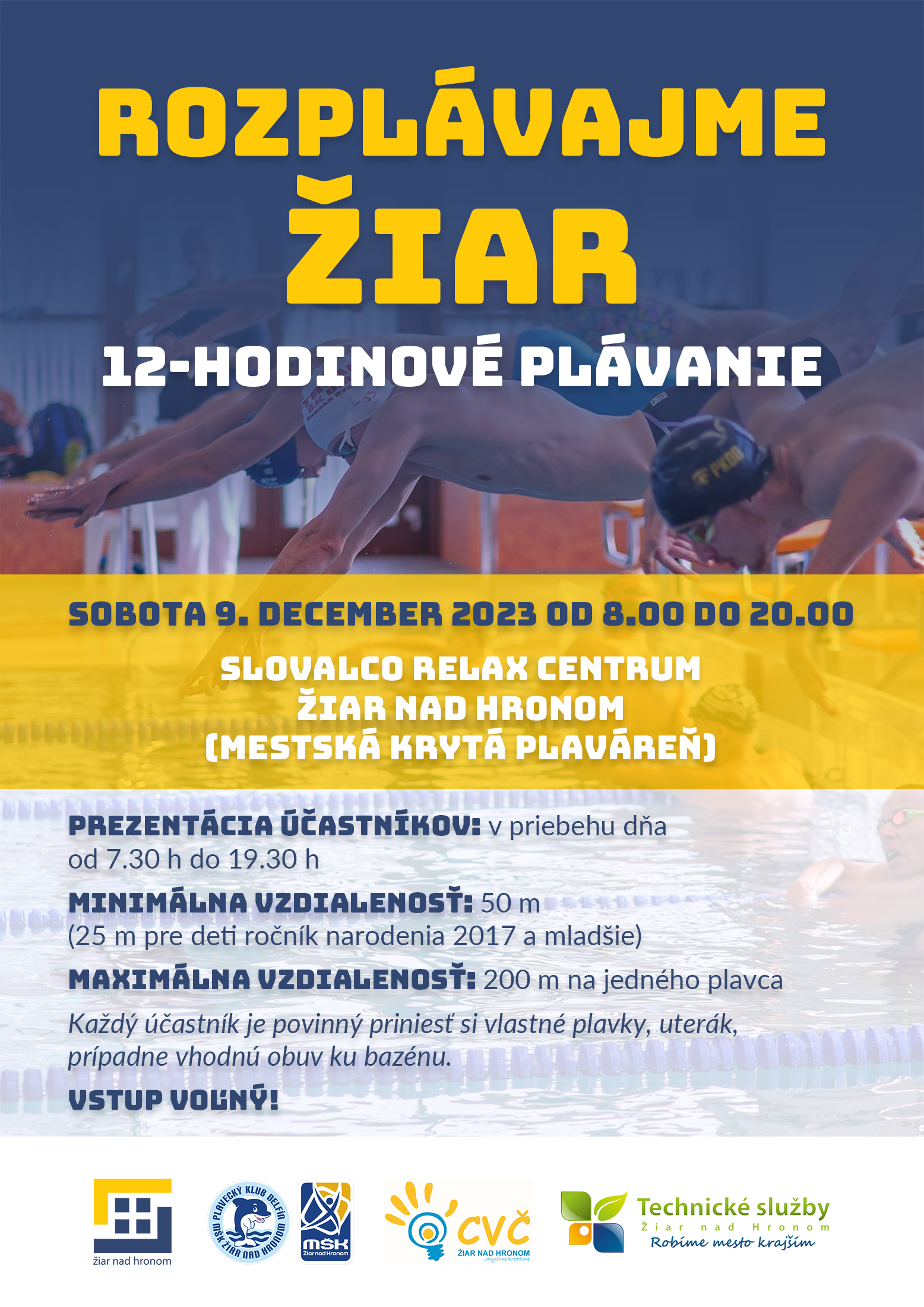 Rozplávajme Žiar počas 12 hodín nepretržitého plávania