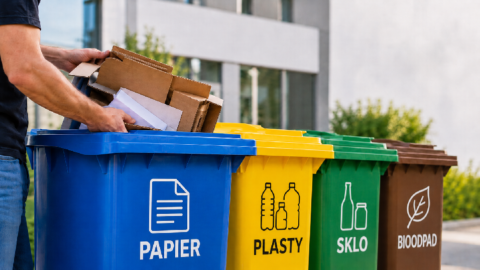 Triedený odpad z prevádzky si musia právnické osoby a podnikatelia zabezpečiť sami
